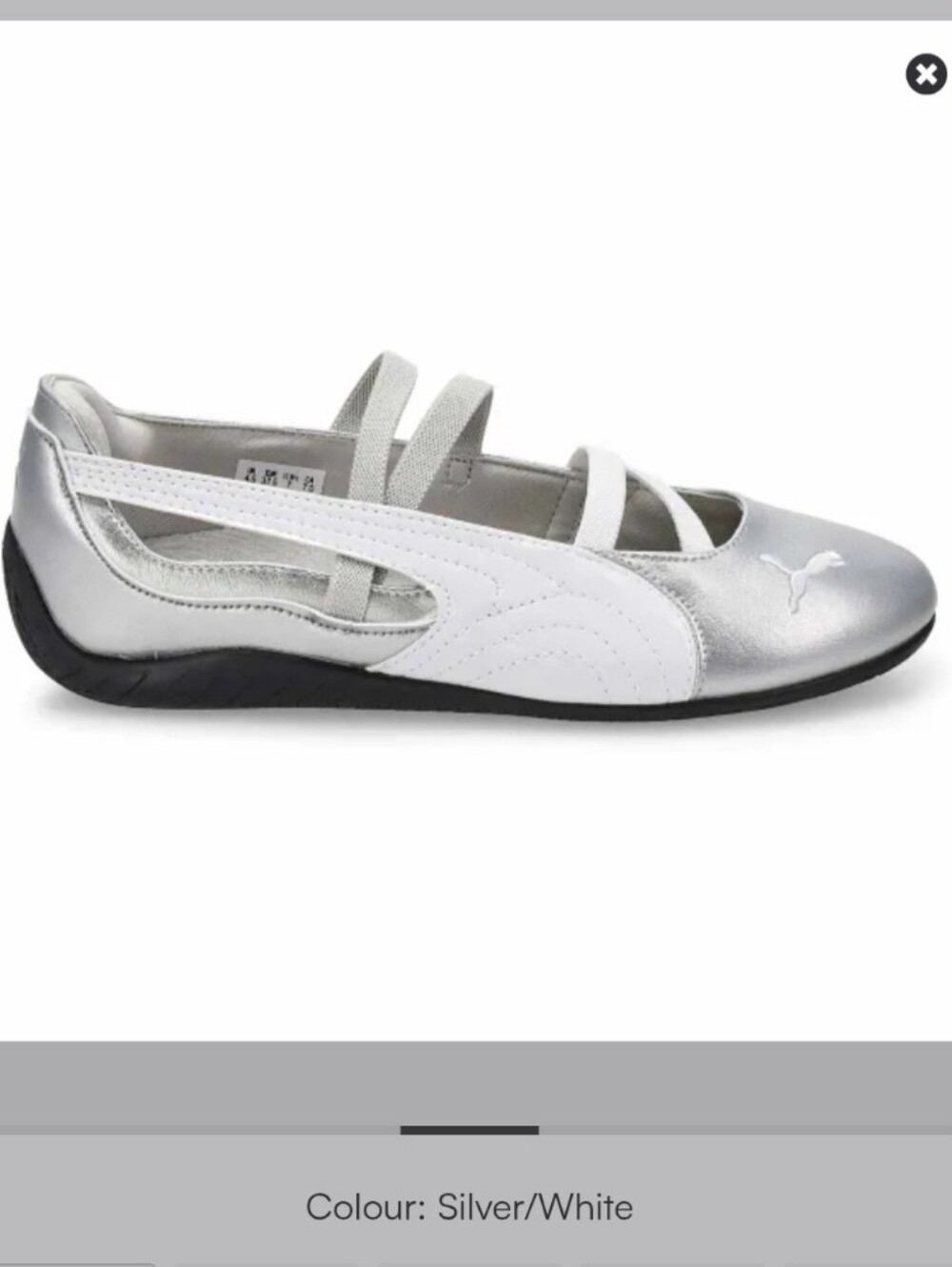 Puma Speedcat Silver Ballet Flats Size 8.5US